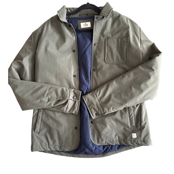 Men’s M Marine Layer Traveler Insulated Overshirt Olive Green $158